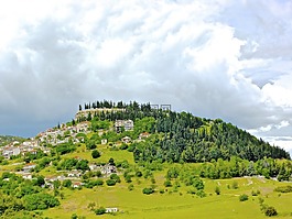 希臘,村,山頂