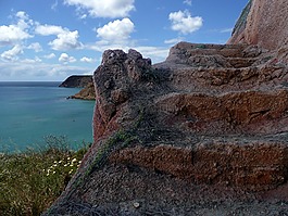 岩质海岸,石楼梯,阿尔加维
