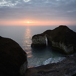 海景,日出,flamborough