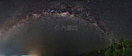 銀河,夜,全景