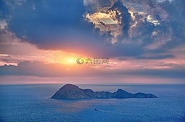 黎明,巖石,島