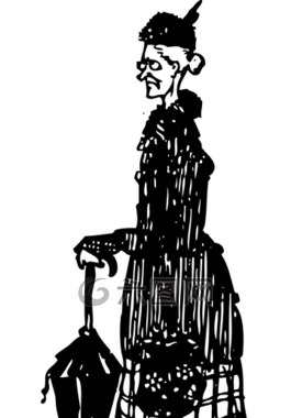 女子,老人,人
