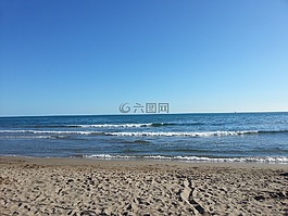 海灘,海,砂