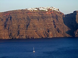 火山口边缘,海,圣托里尼岛