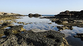 巖質(zhì)海岸,環(huán)礁湖,藍(lán)色