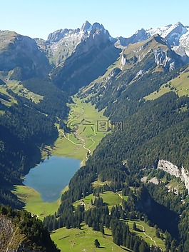 alpstein,山,秋季