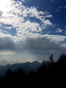 藍天白云,風景,山景