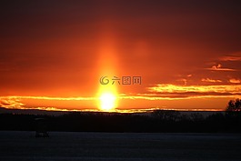 sunpillar,天氣現象,寒冬
