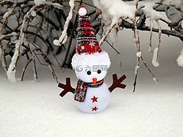 雪人,冬季,白