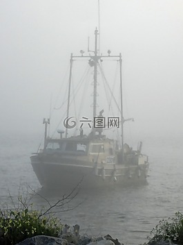 霧,河,朦朧