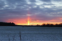 sunpillar,天氣現象,寒冬