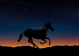 獨(dú)角獸,側(cè)影,景觀