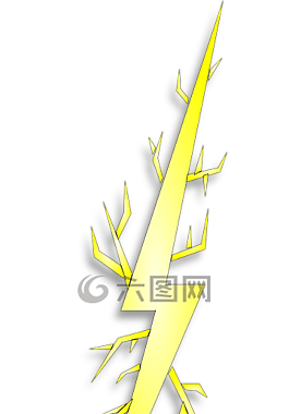 閃電,螺栓,黃色