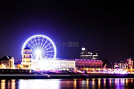 杜塞爾多夫,摩天輪,夜
