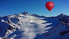 熱氣球,熱空氣氣球騎,高山