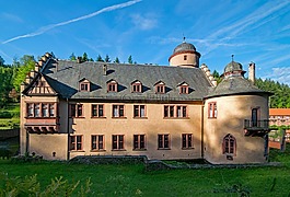 城堡,mespelbrunn,巴伐利亚