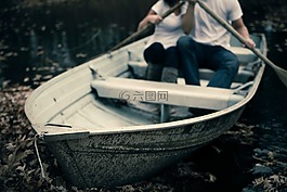船,湖,葉子