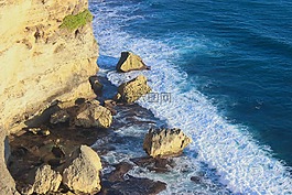海洋,波,巖