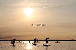 站起來槳,槳,日落