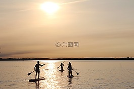 站起來槳,槳,日落