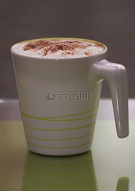 熱奶咖啡,喝,杯