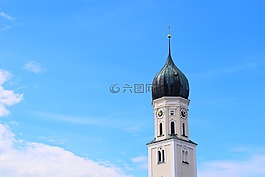 尖頂,天空,教會