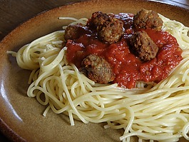 意大利面條,肉丸子,意大利面