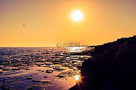 太陽,海,海岸