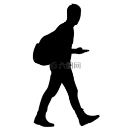 男子,走,側(cè)影