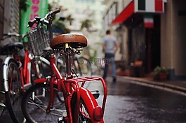 自行車,雨,濕