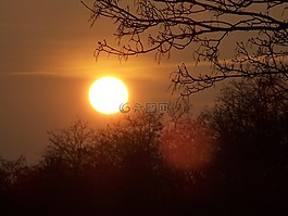 太陽(yáng),光,黃昏