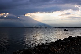 整體的一部分水域,日出,湖