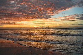 海灘,多云,海岸