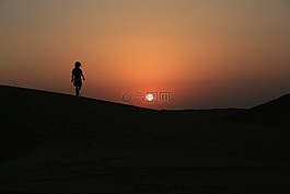 阿曼,日落,沙漠