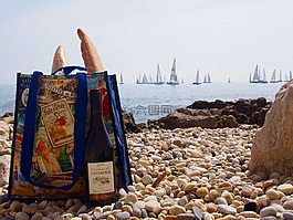 野餐,海,海灘
