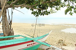 海灘,船,海