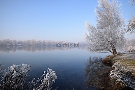 湖,冷,冬天