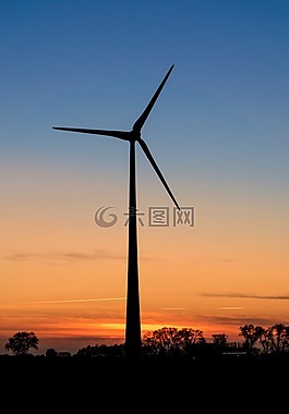 日落,剪影,abendstimmung