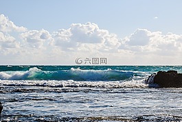 波,砸,海