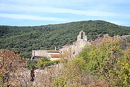 景觀,鐘塔,村