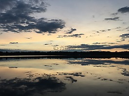 水,日落,全景