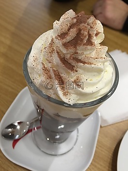 咖啡,甜點,奶油