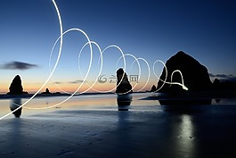 海灘,美麗,日出