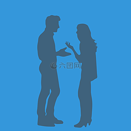 側影,男子,女子