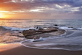 海灘,多云,海岸