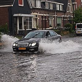 洪水,汽車,波