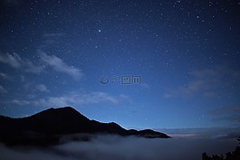 天空,星星,山頂
