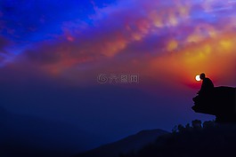 冥想在黃昏,暮光之城,日落