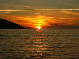 日落,顏色,海