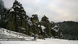 externsteine,巖,條頓堡森林